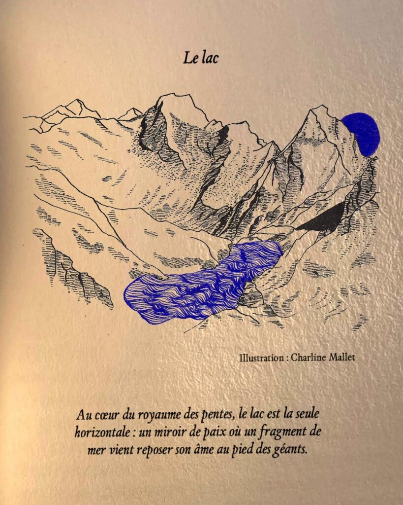 illustration poesie de montagne Charline Mallet lac